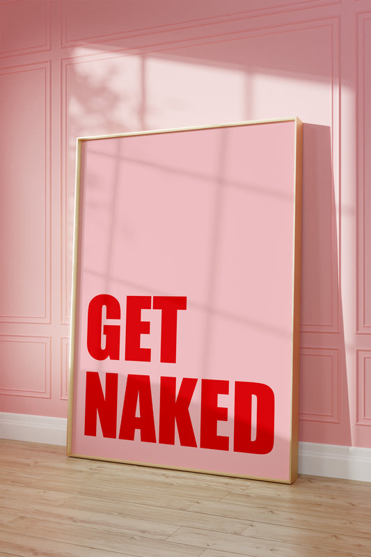 Get Naked Pink And Red Wall Art