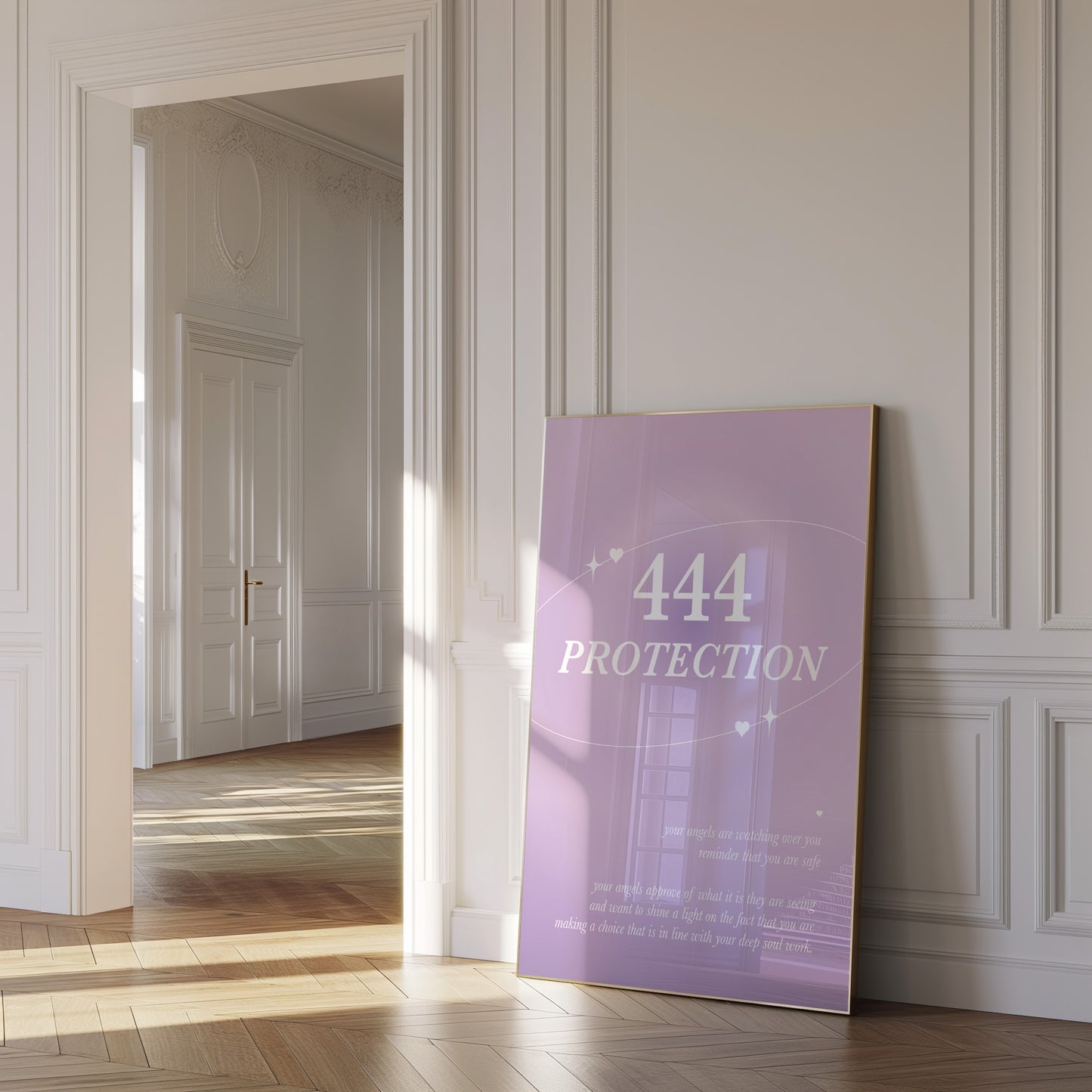 Angel Number 444 Purple Wall Art