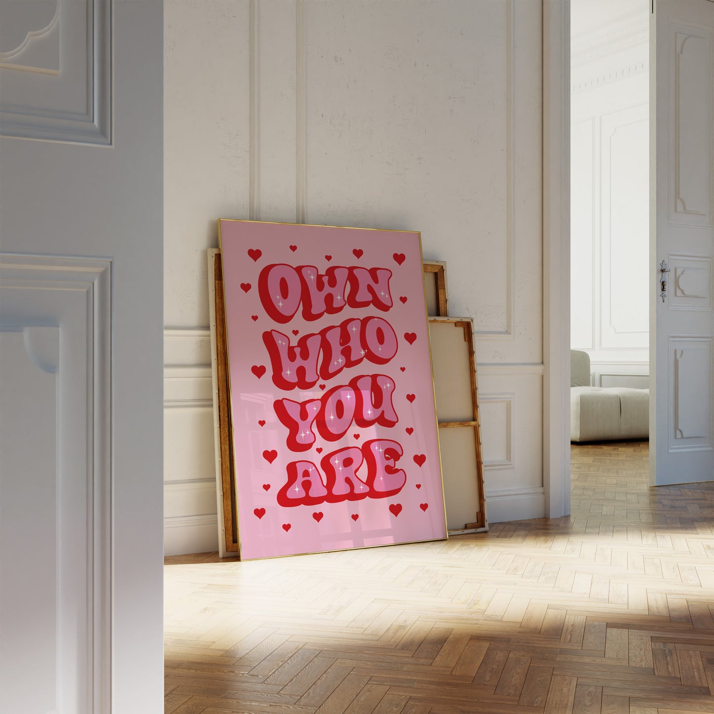 Own Who You Are Pink And Red Wall Art