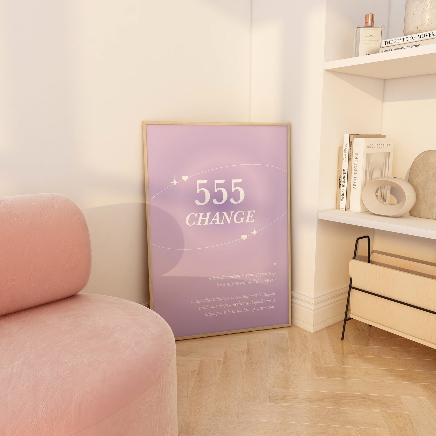 Angel Number 555 Purple Wall Art