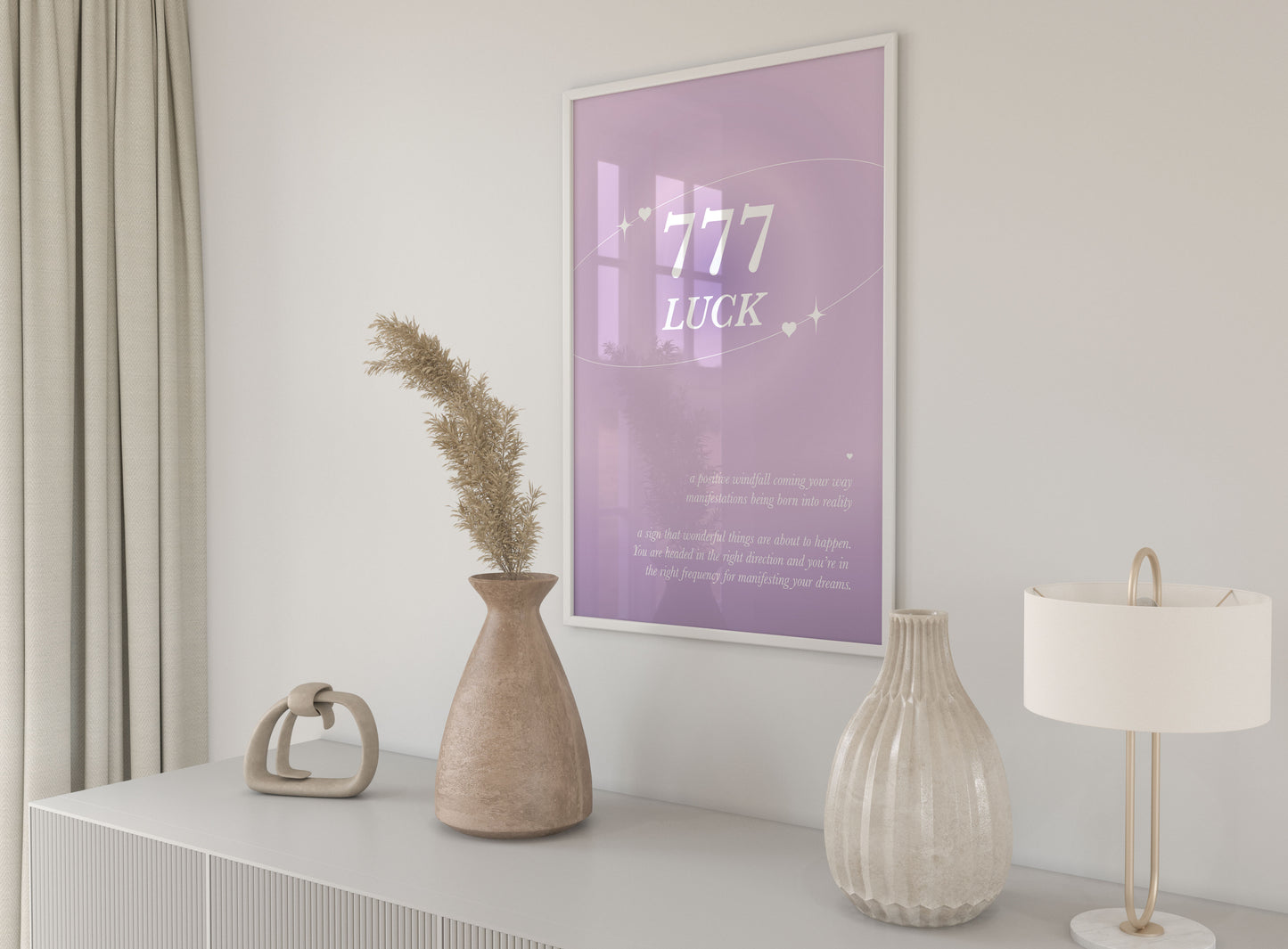 Angel Number 777 Purple Wall Art