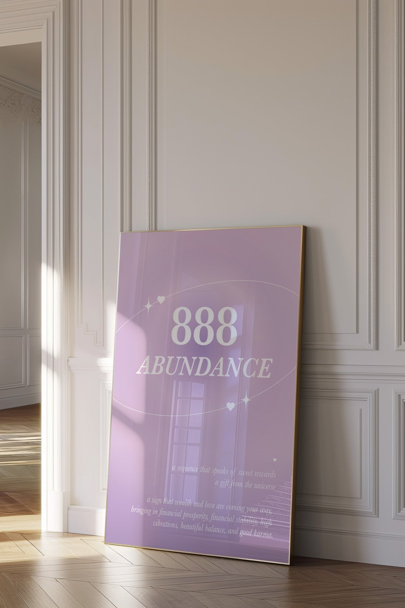 Angel Number 888 Purple Wall Art
