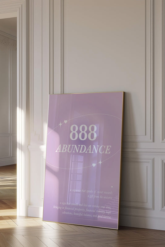 Angel Number 888 Purple Wall Art