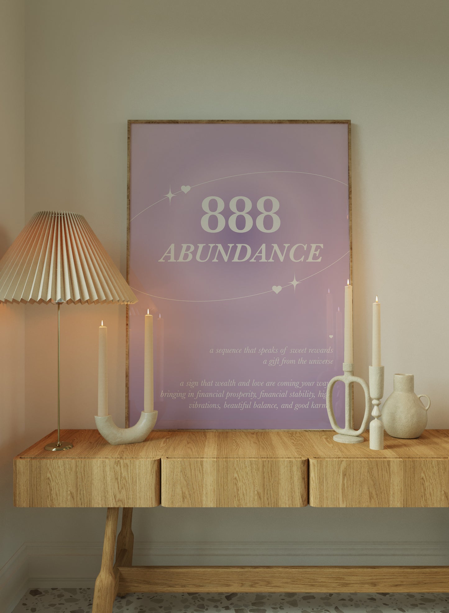 Angel Number 888 Purple Wall Art