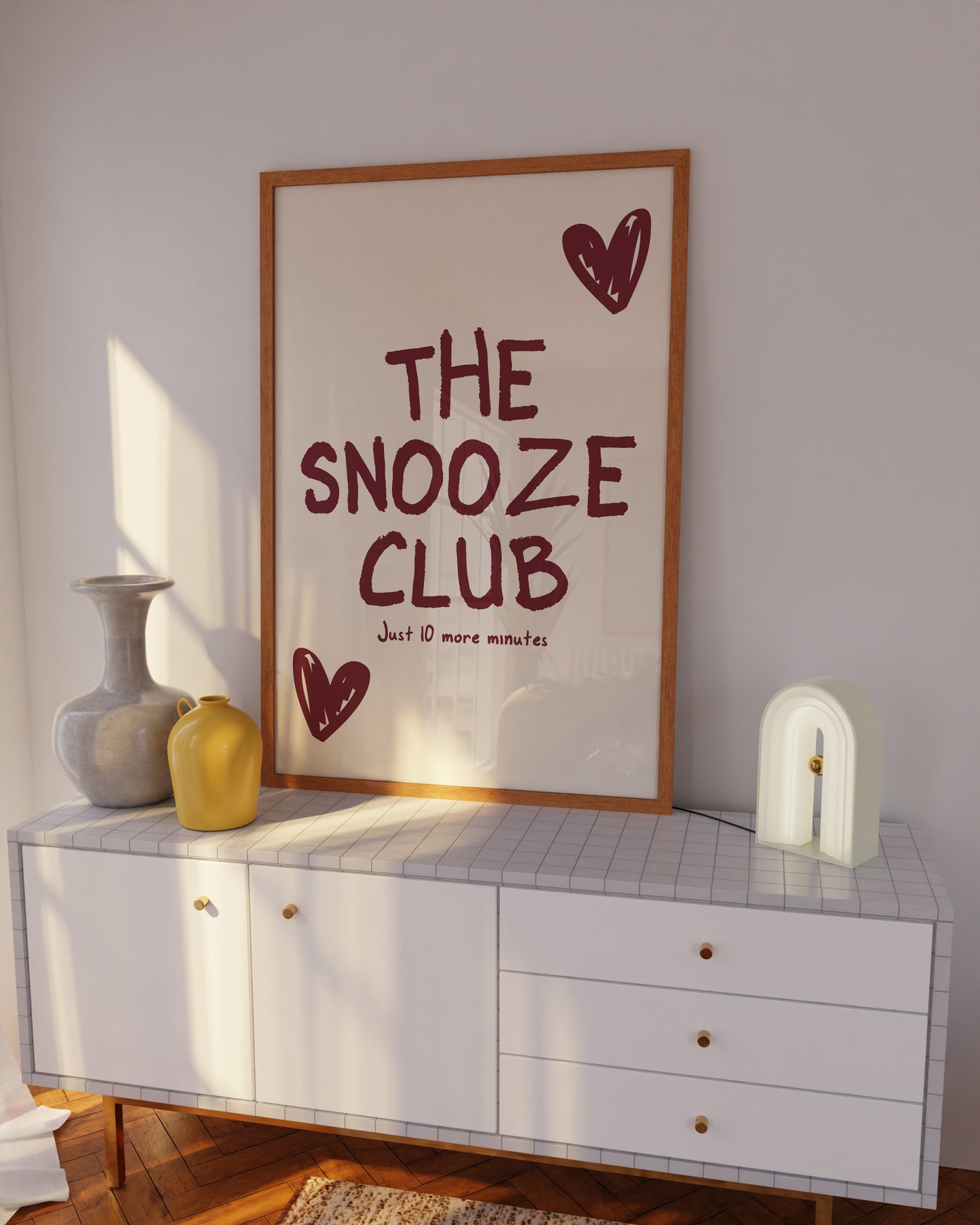 The Snooze Club Burgundy Wall Art