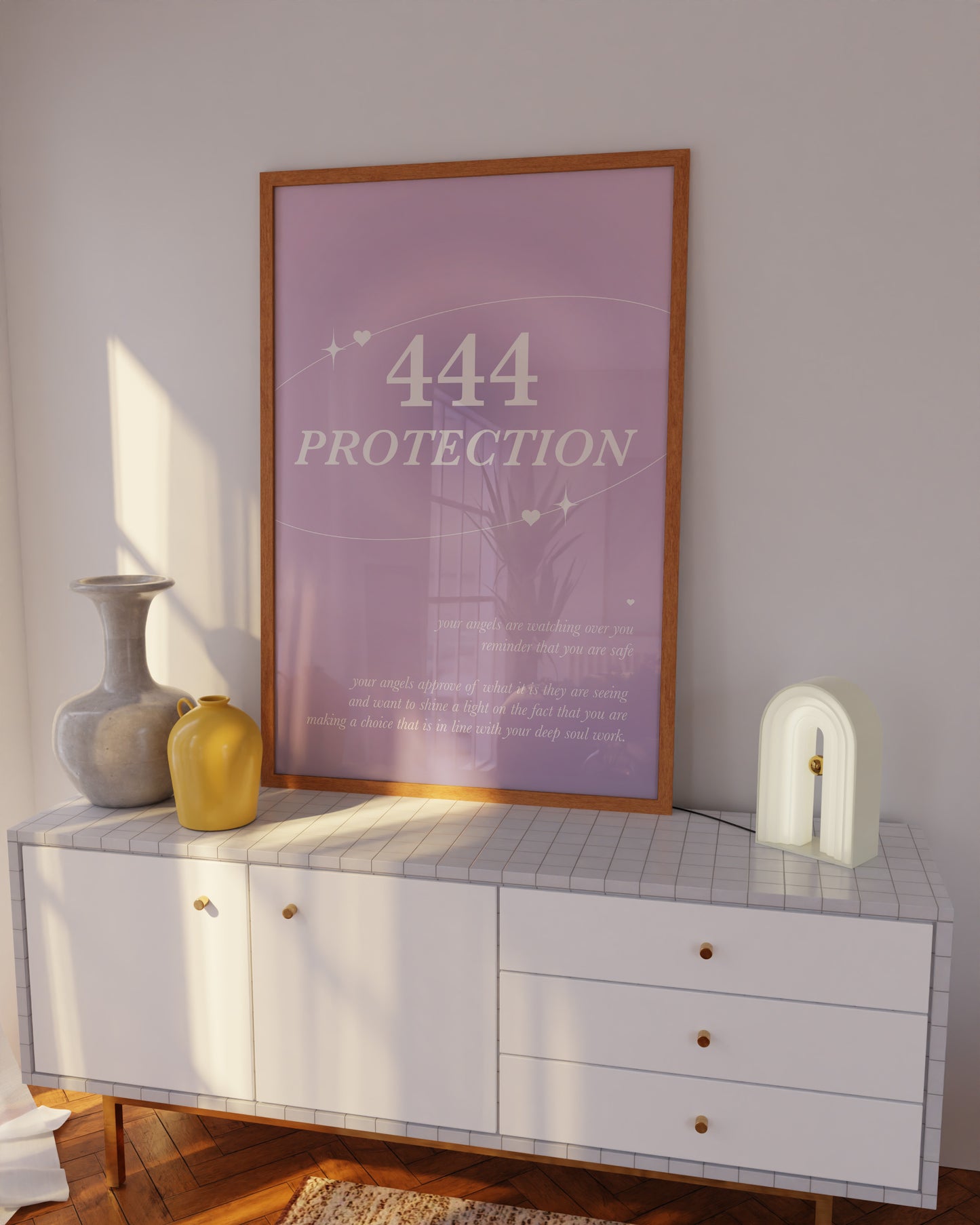 Angel Number 444 Purple Wall Art