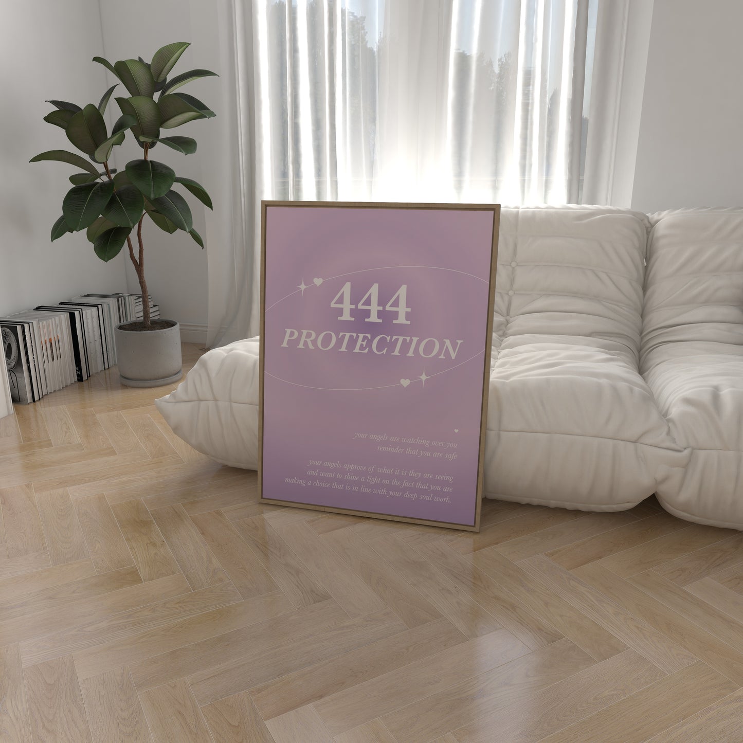 Angel Number 444 Purple Wall Art