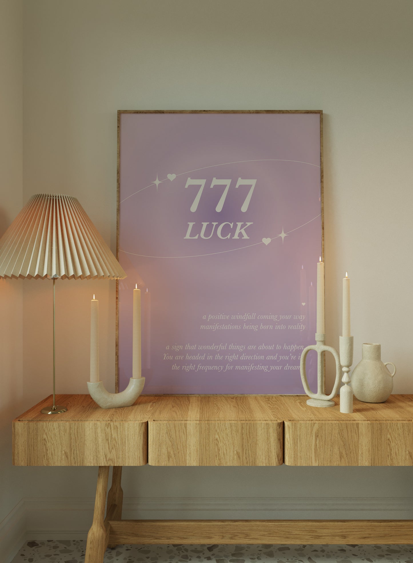 Angel Number 777 Purple Wall Art