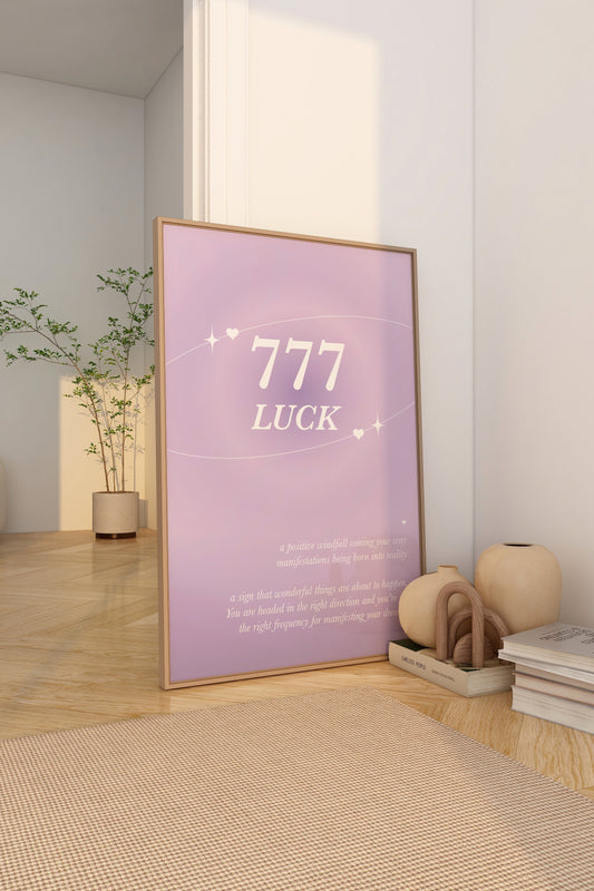 Angel Number 777 Purple Wall Art