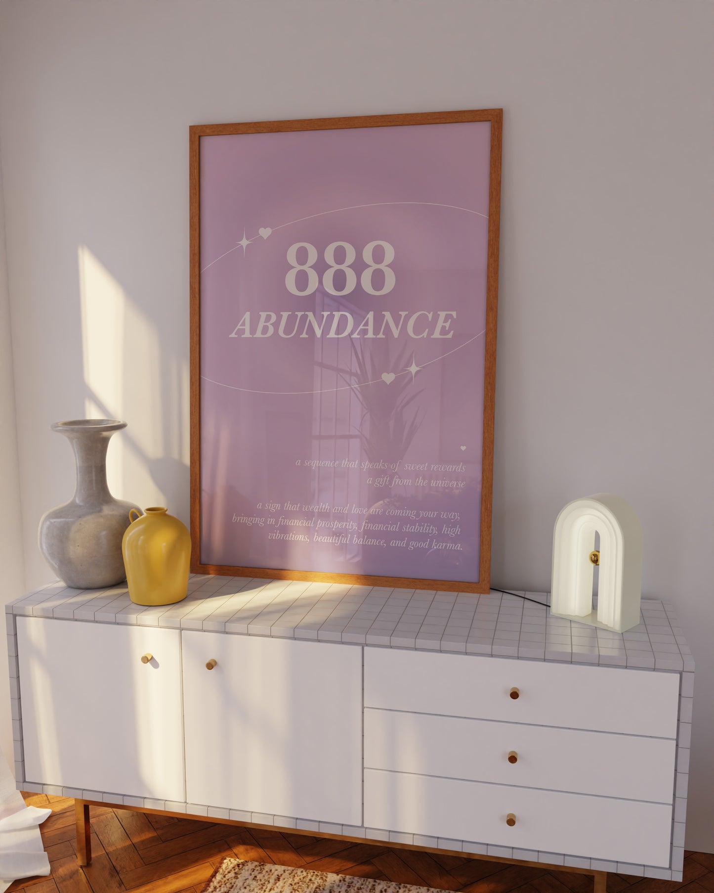 Angel Number 888 Purple Wall Art