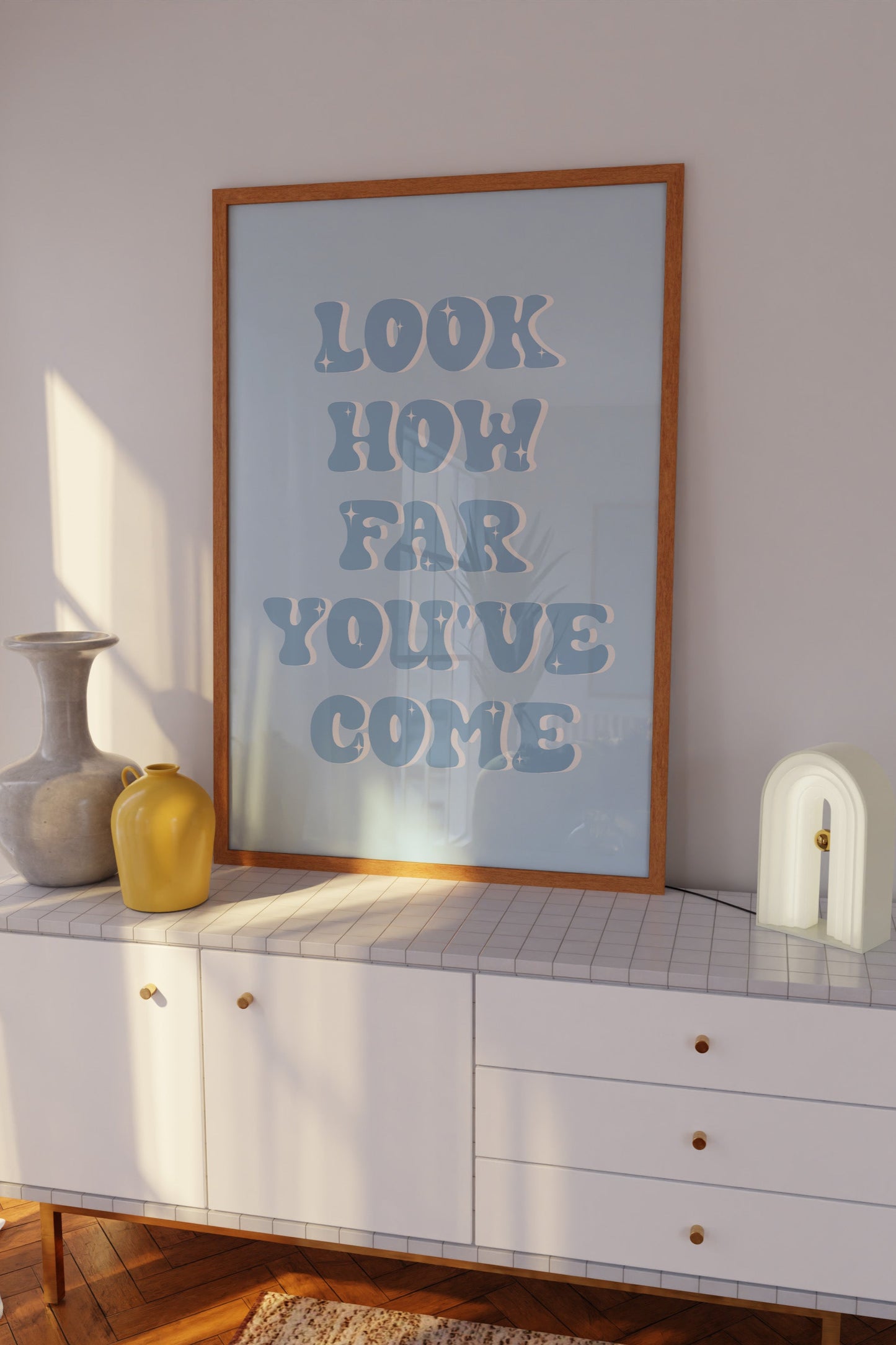 Look How Far You've Come Blue Wall Art