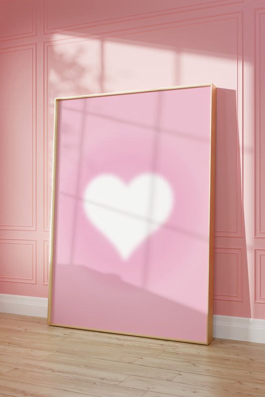 Pink Aura Heart Wall Art