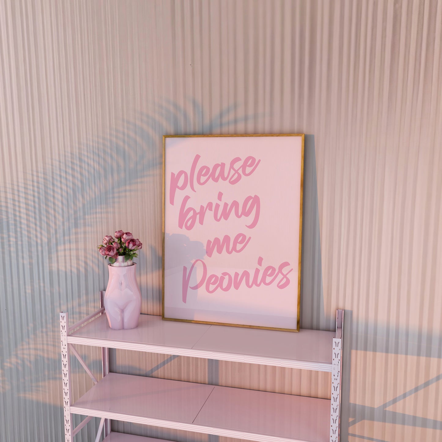 Please Bring Me Peonies Pink Wall Art