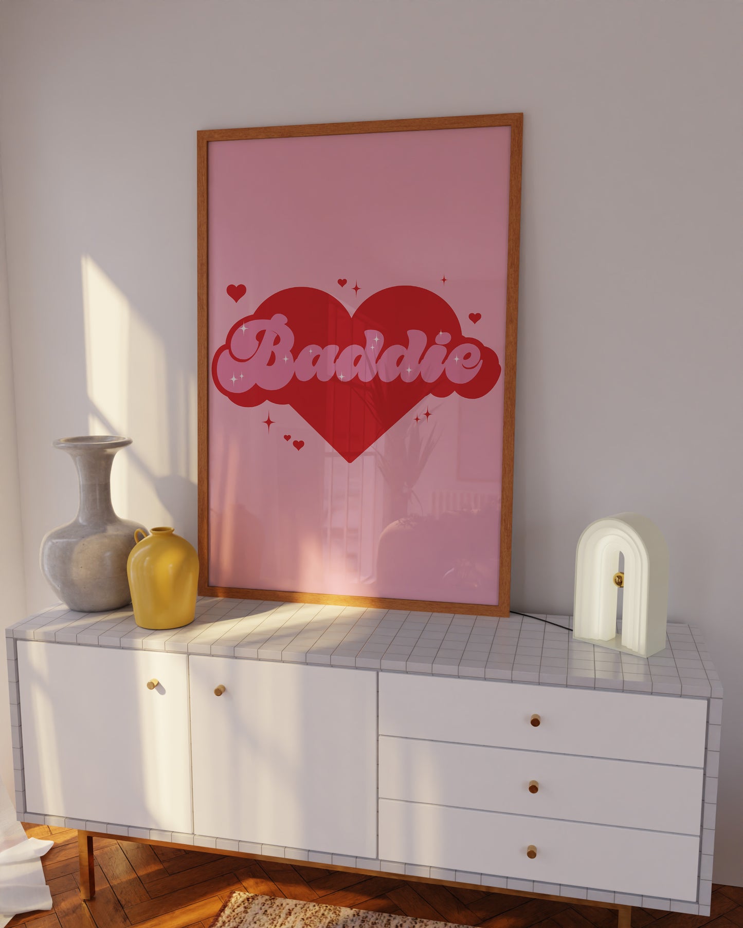 Baddie Pink And Red Wall Art