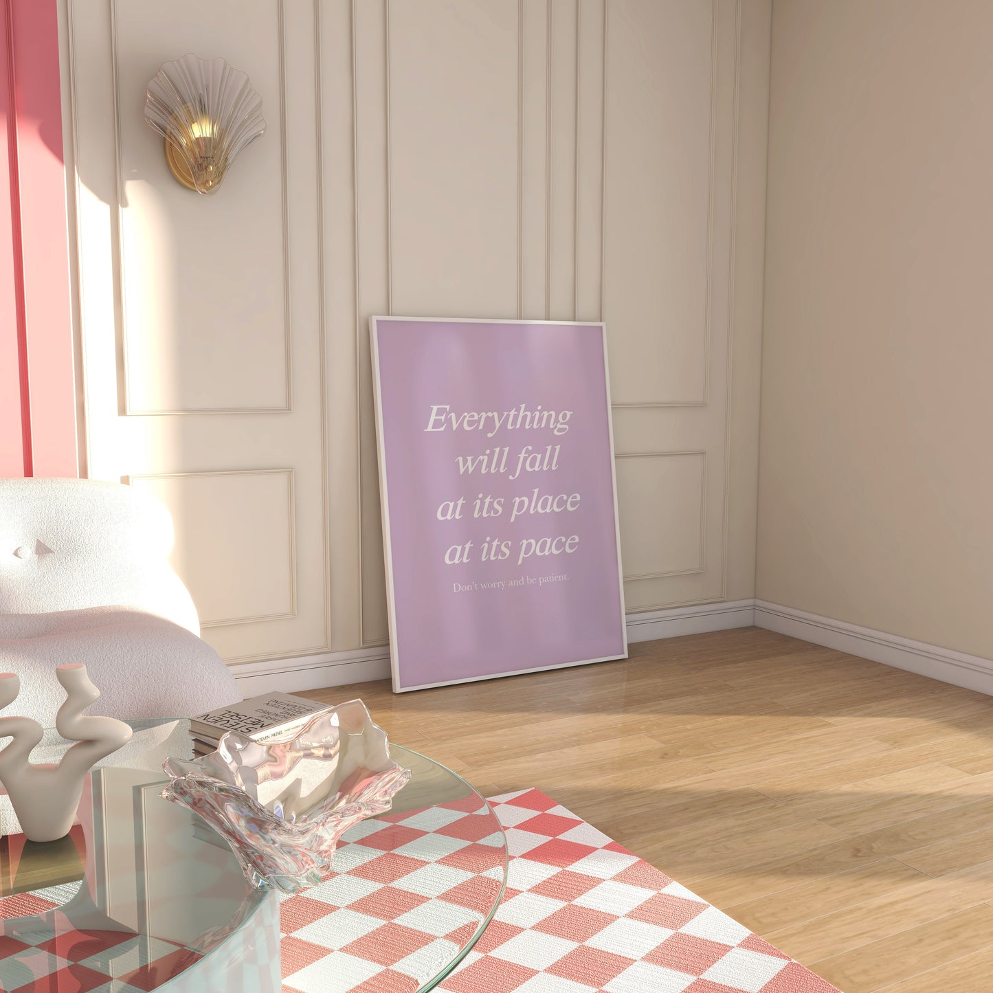 Everything Will Fall At Its Place At Its Pace Purple Wall Art
