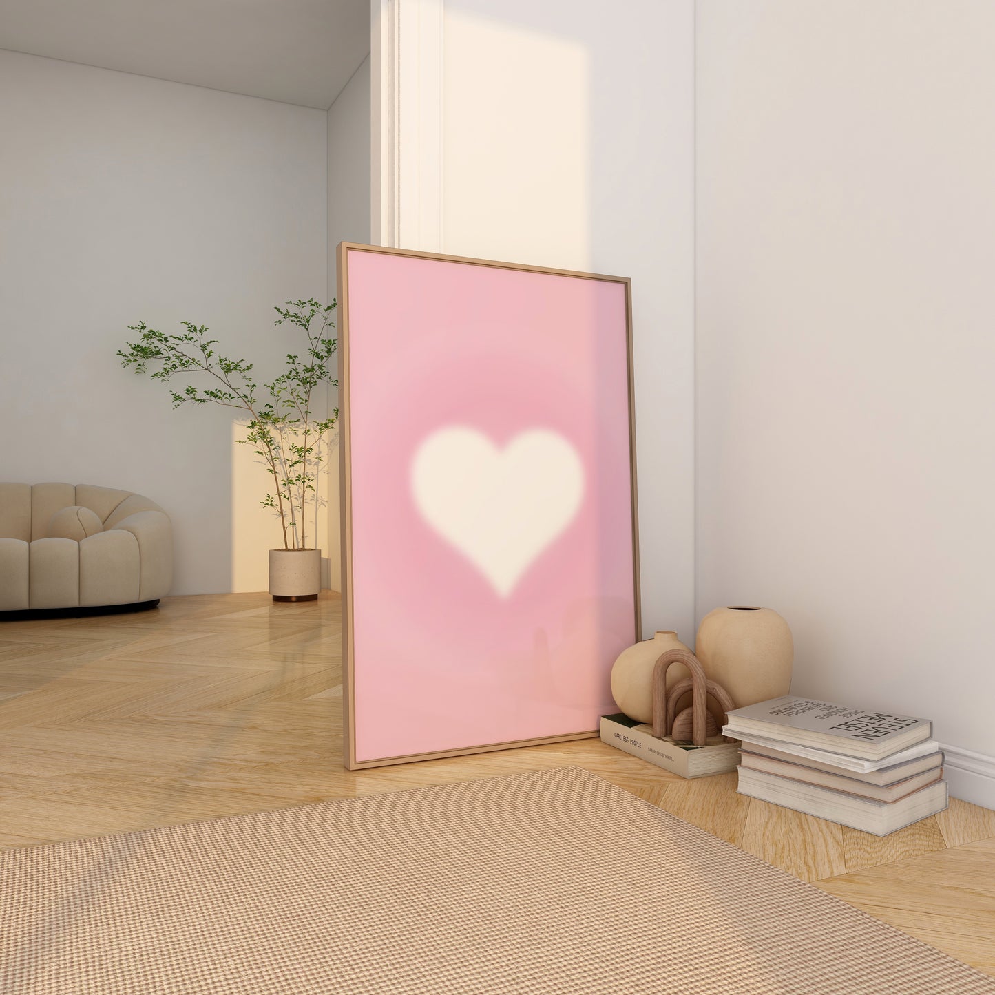 Pink Aura Heart Wall Art