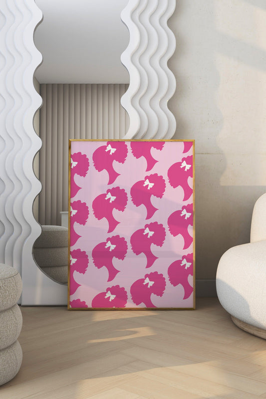 Afro Barbie Pattern Wall Art