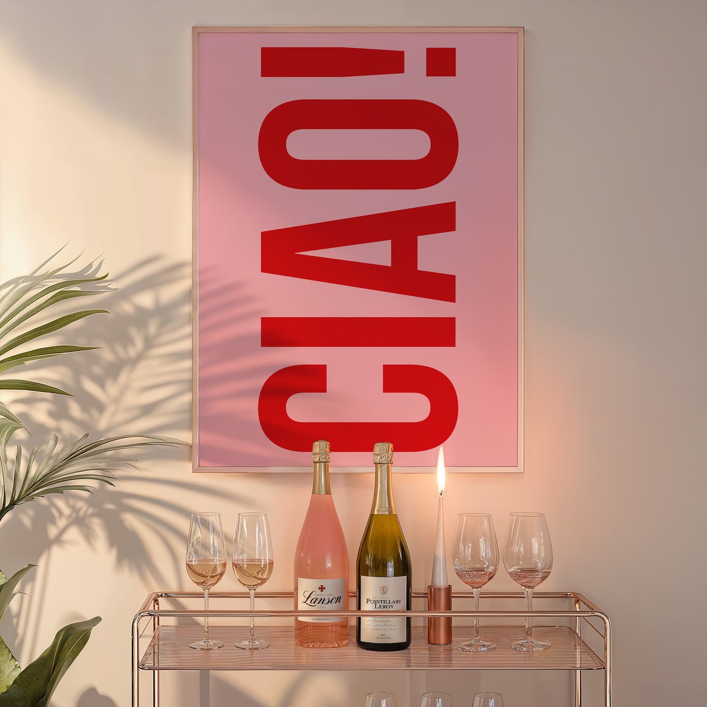 Ciao Red And Pink Wall Art