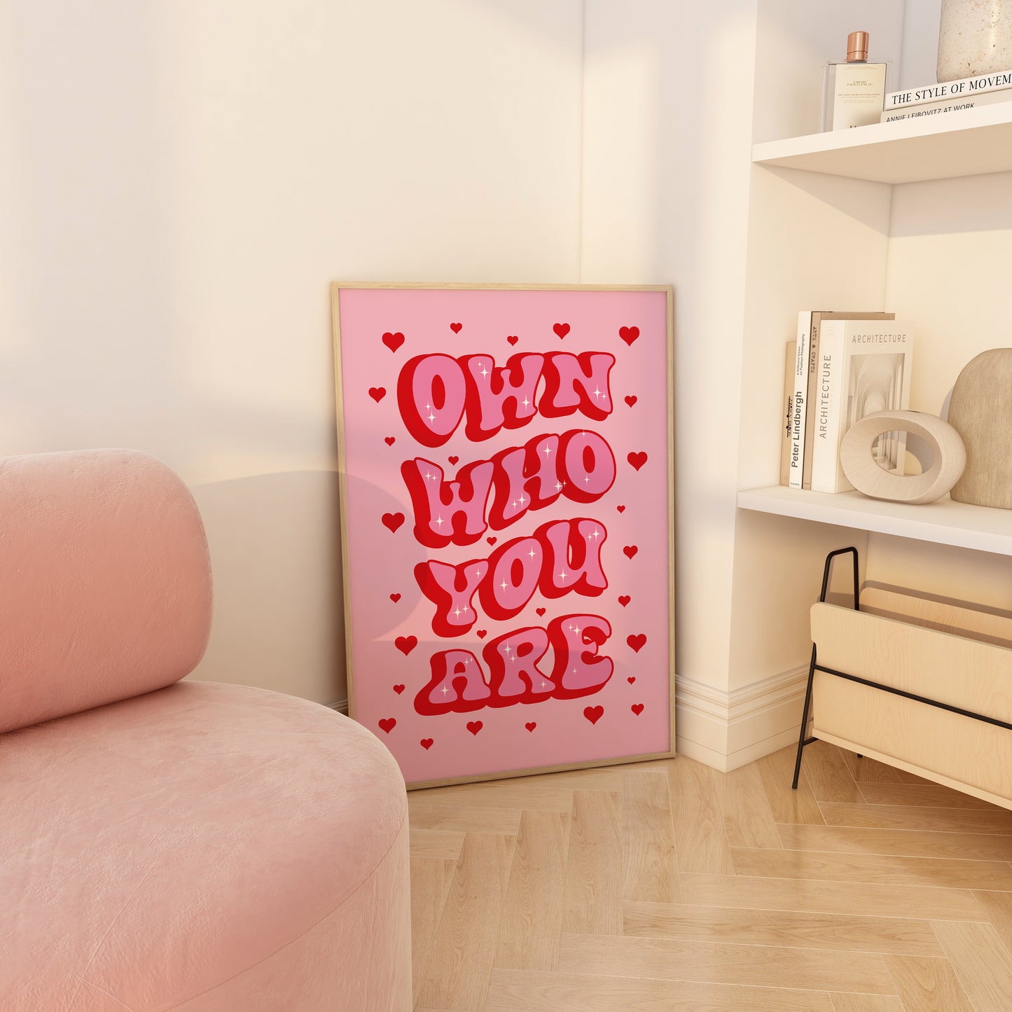 Own Who You Are Pink And Red Wall Art