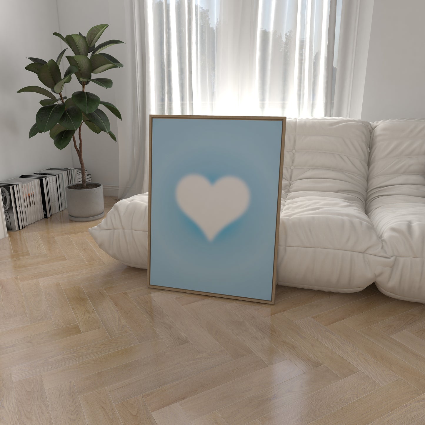 Blue Aura Heart Wall Art