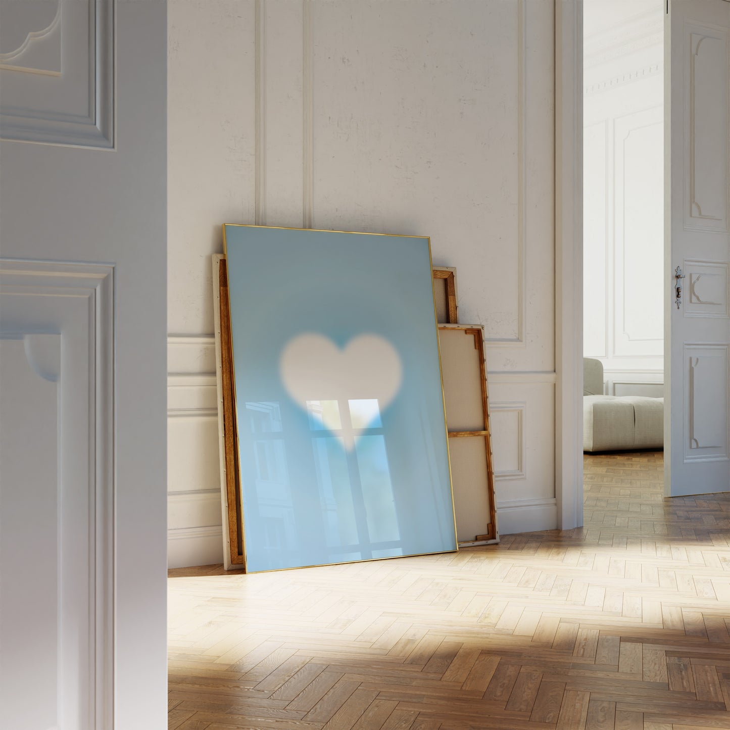 Blue Aura Heart Wall Art
