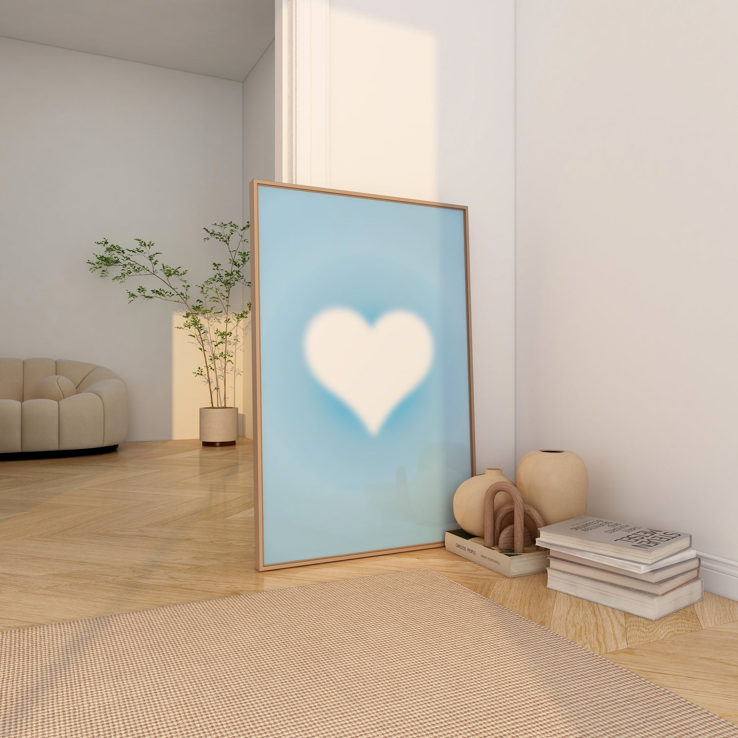 Blue Aura Heart Wall Art