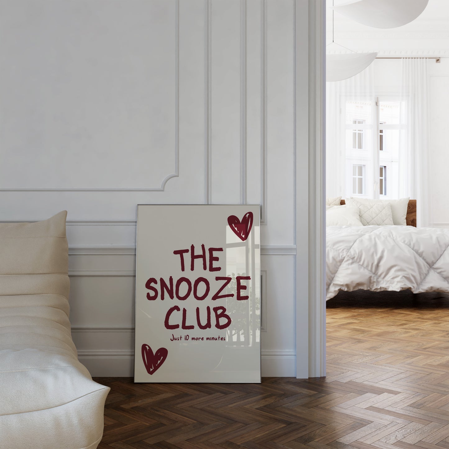 The Snooze Club Burgundy Wall Art