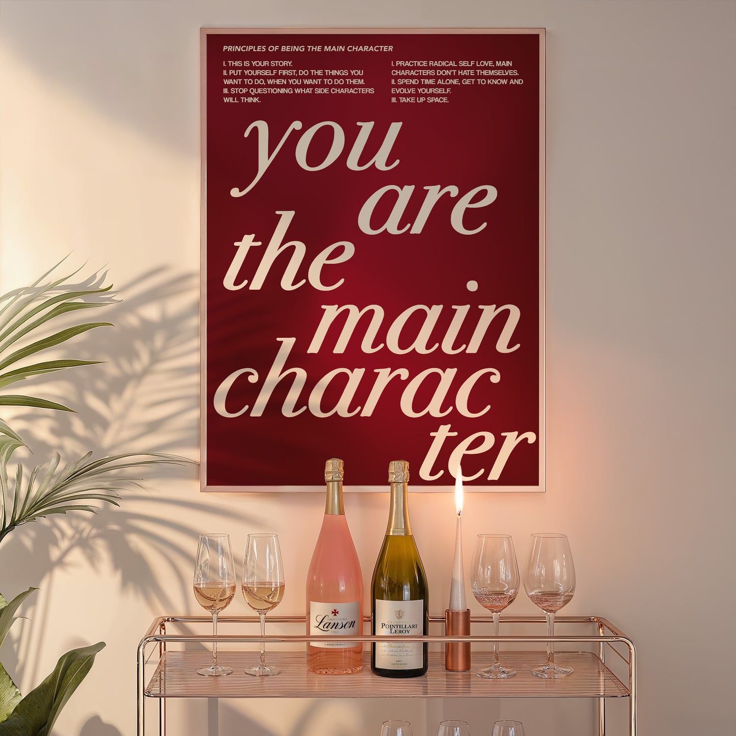 You Are The Main Character Burgundy Wall Art