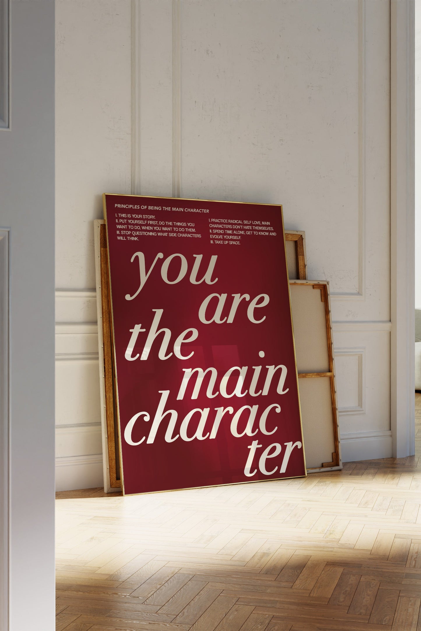 You Are The Main Character Burgundy Wall Art