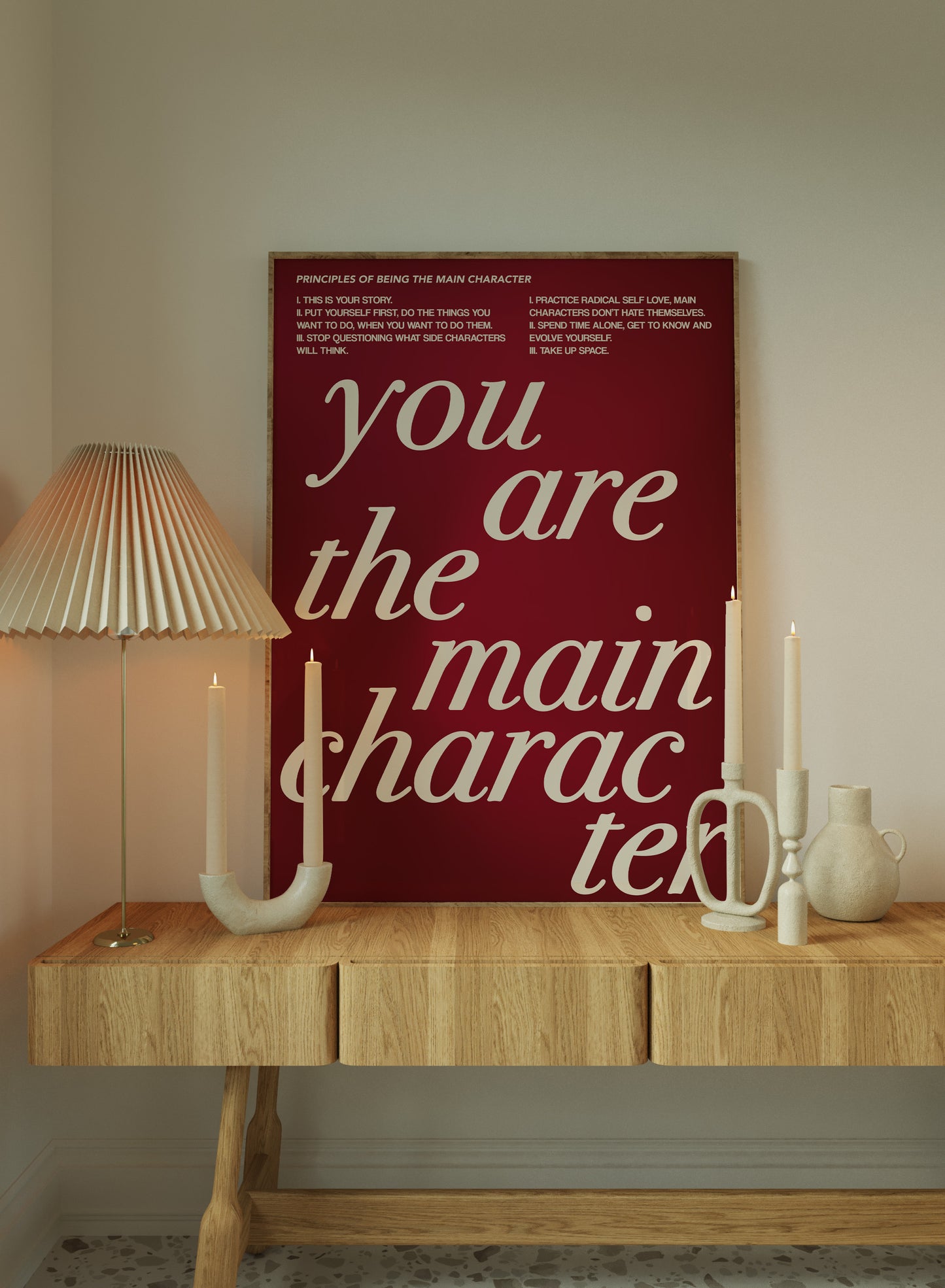 You Are The Main Character Burgundy Wall Art