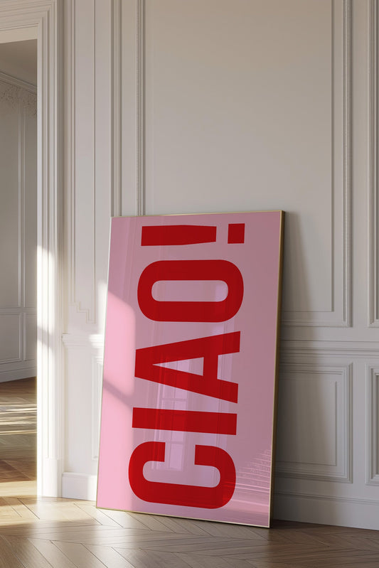 Ciao Red And Pink Wall Art