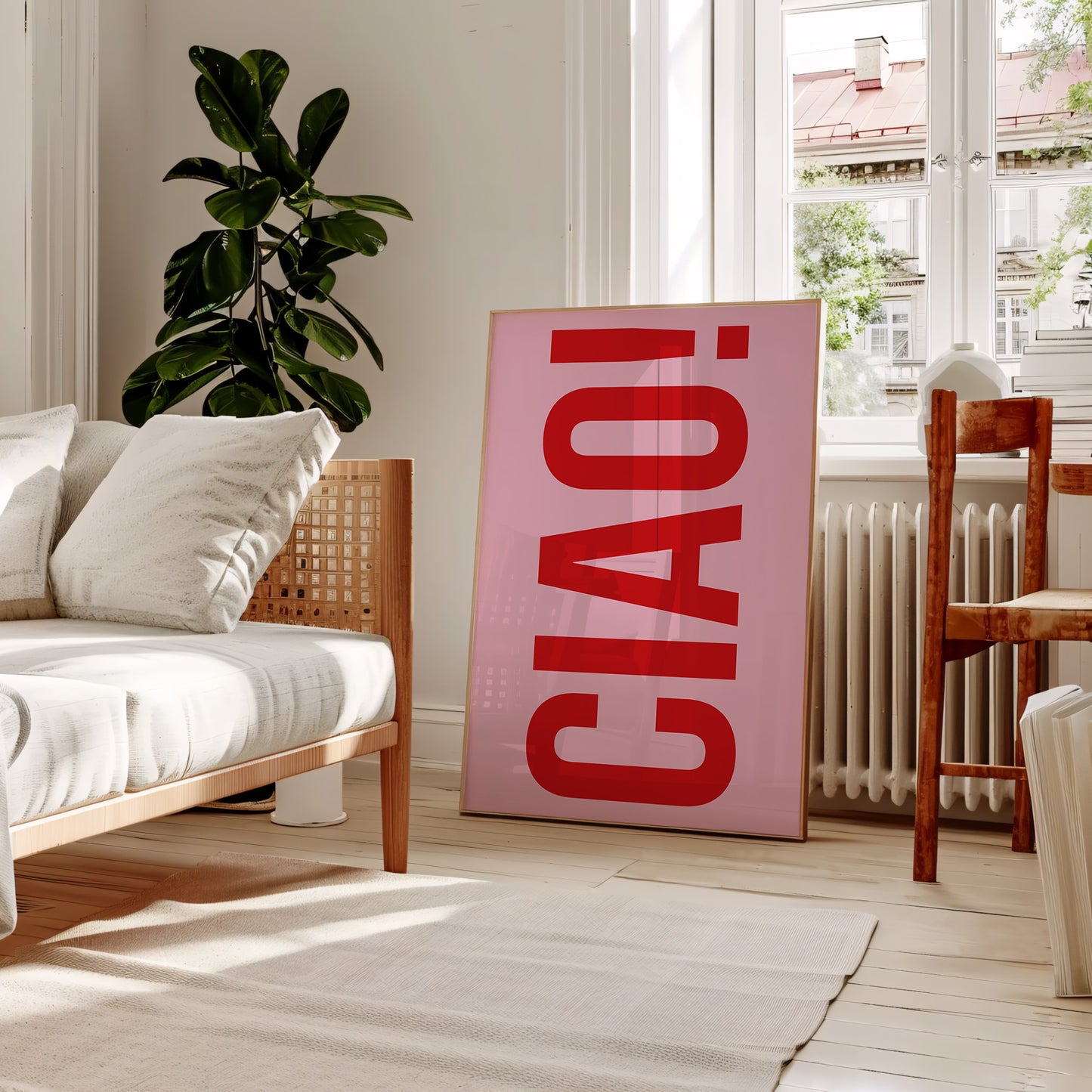 Ciao Red And Pink Wall Art