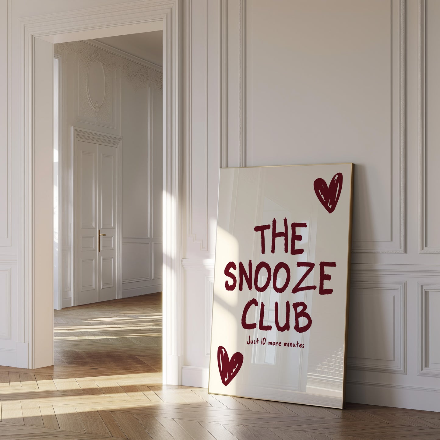 The Snooze Club Burgundy Wall Art