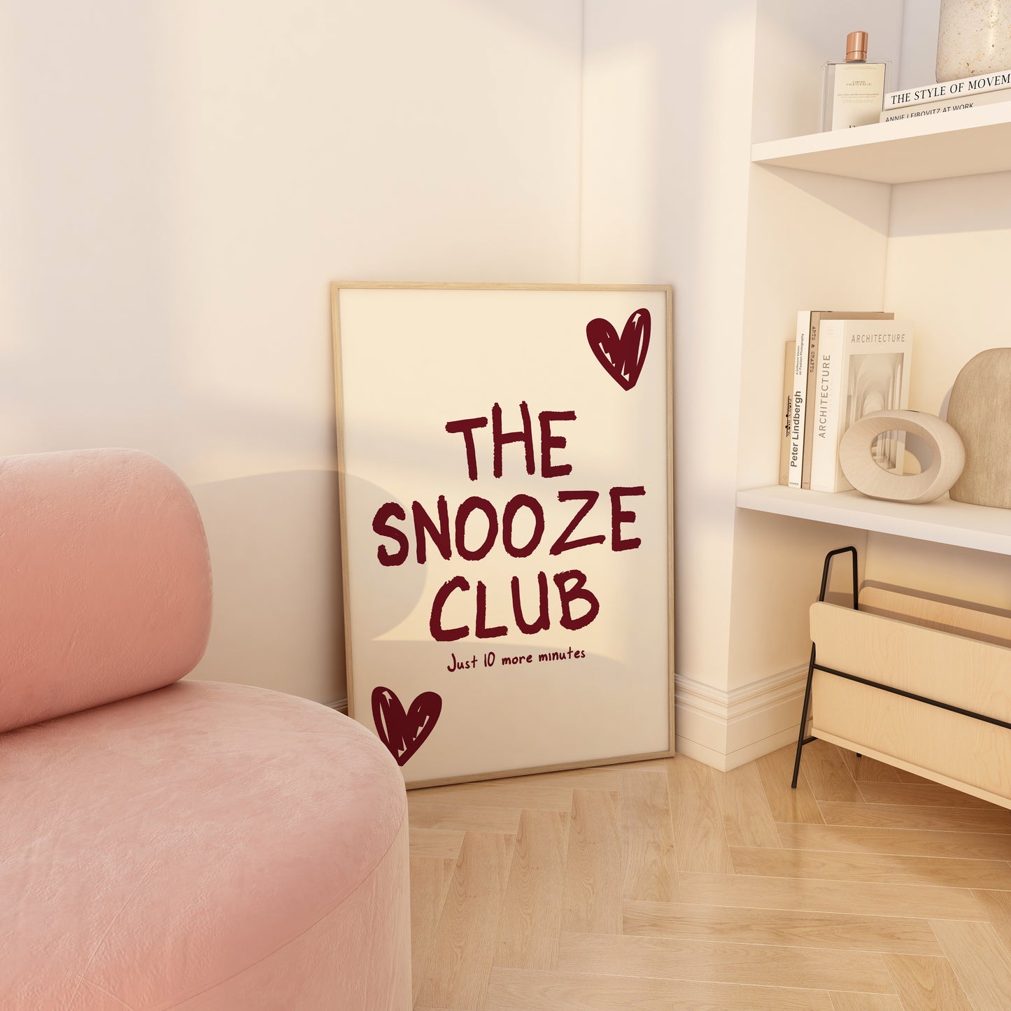 The Snooze Club Burgundy Wall Art