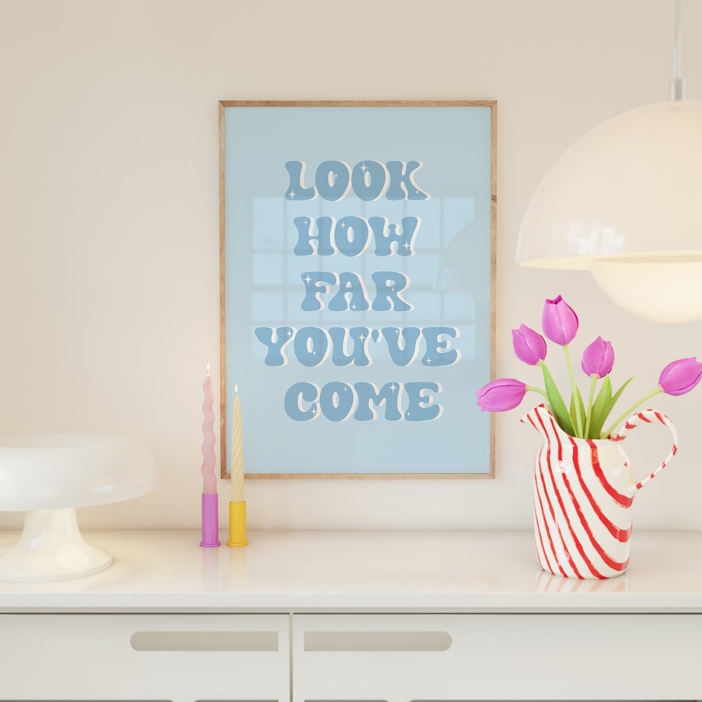 Look How Far You've Come Blue Wall Art