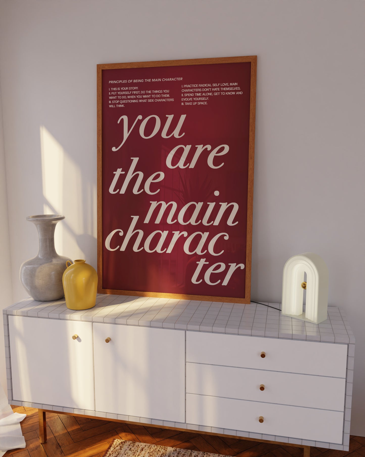 You Are The Main Character Burgundy Wall Art