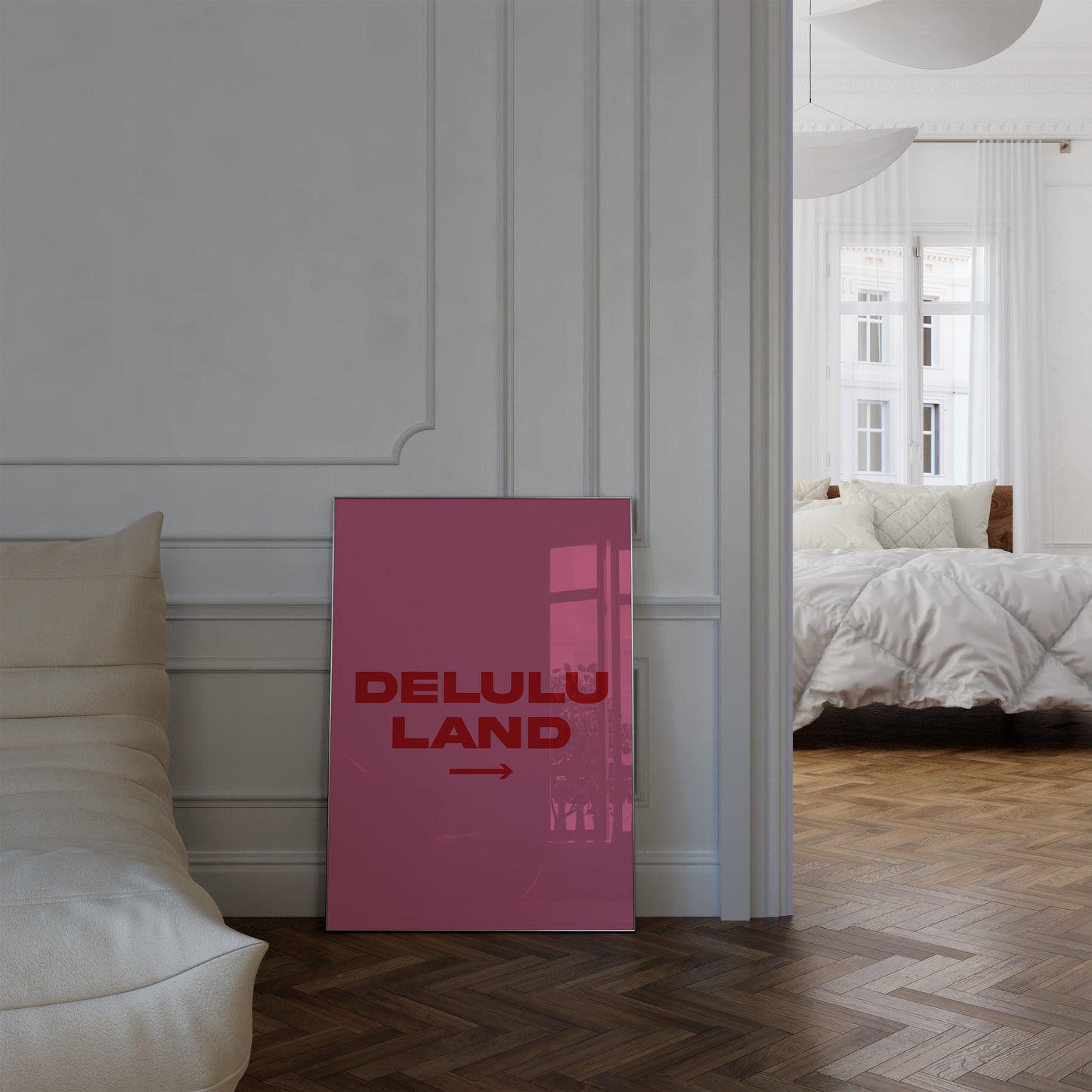 Delulu Land Pink And Red Wall Art