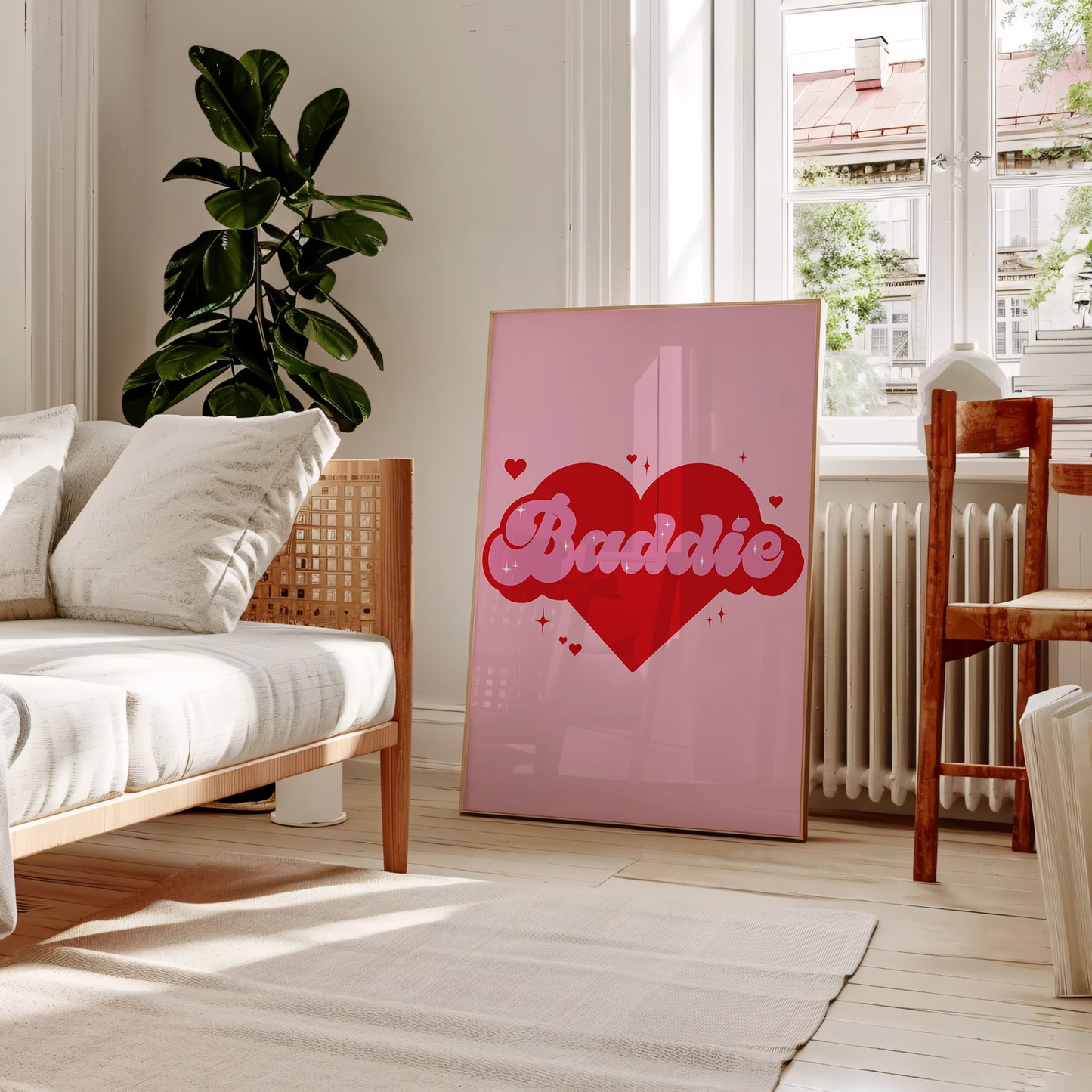 Baddie Pink And Red Wall Art