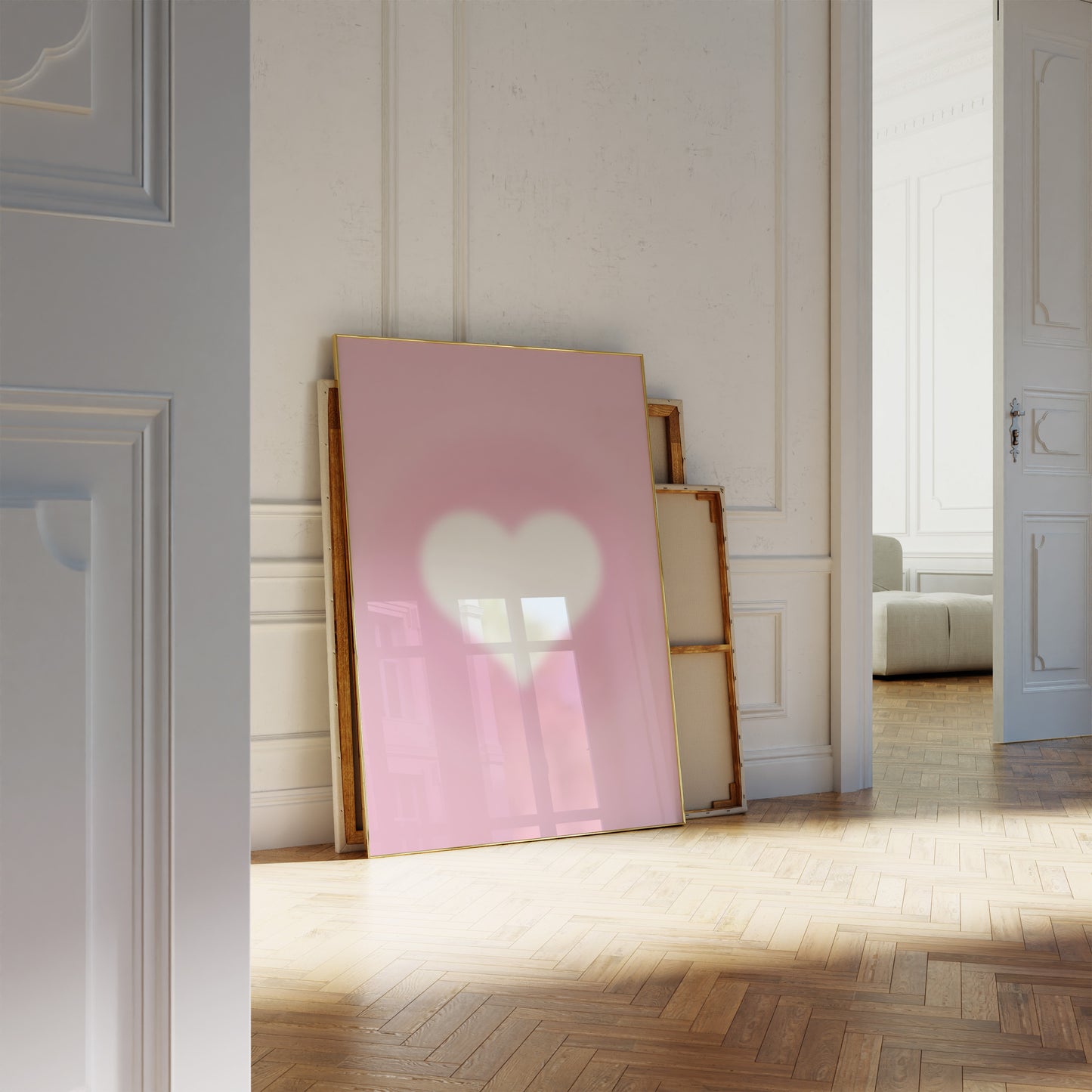 Pink Aura Heart Wall Art