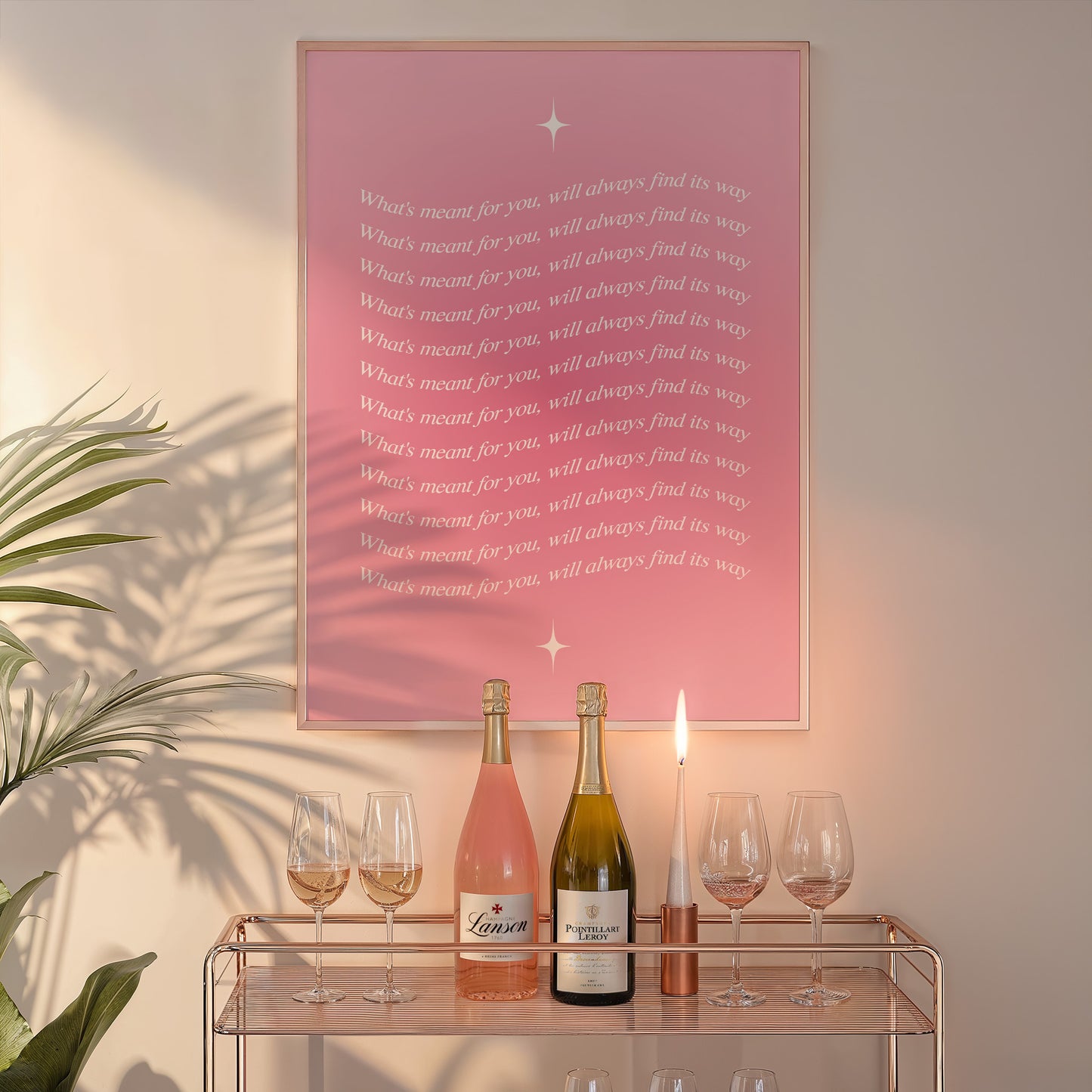Positive Affirmation Pink Aura Wall Art