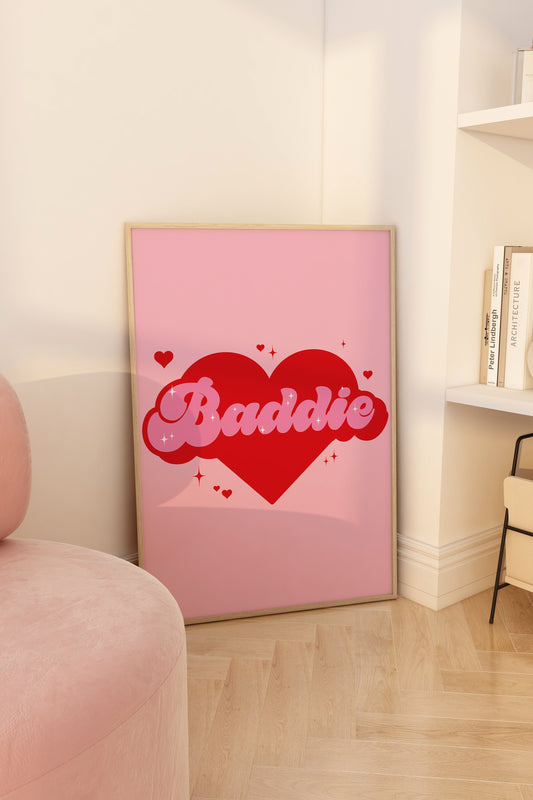 Baddie Pink And Red Wall Art