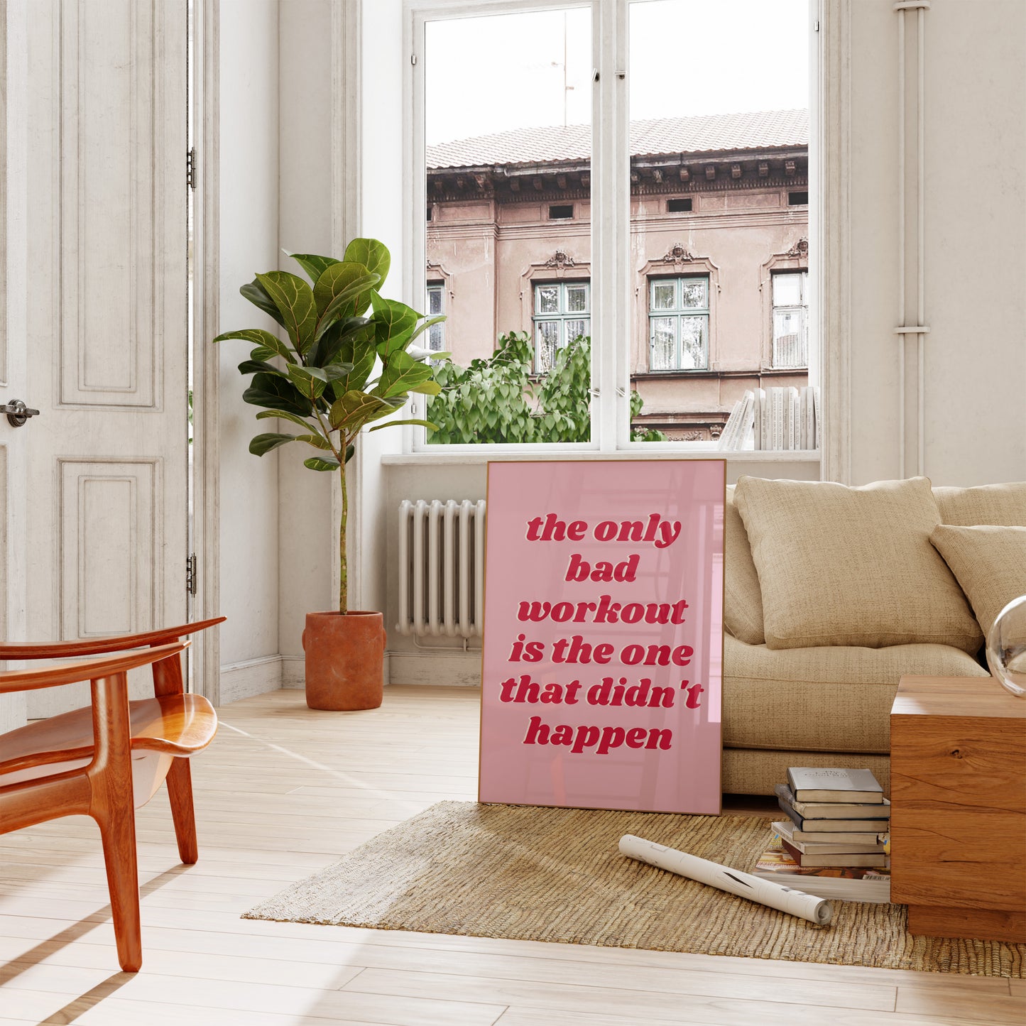 The Only Bad Workout Pink and Red Wall Art