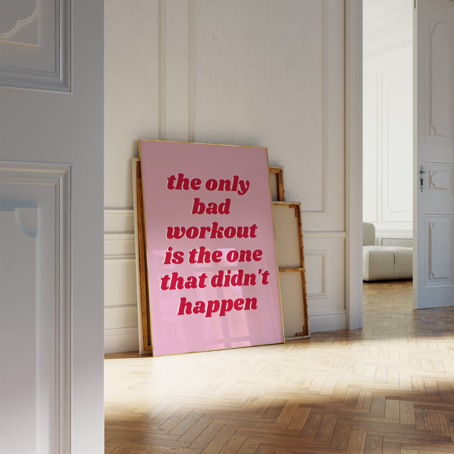 The Only Bad Workout Pink and Red Wall Art
