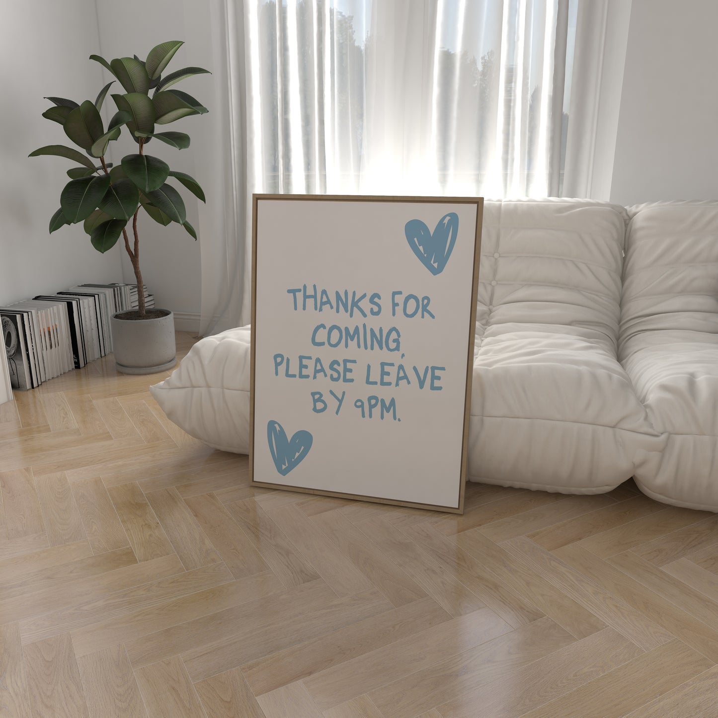 Please Leave By 9PM Blue Wall Art