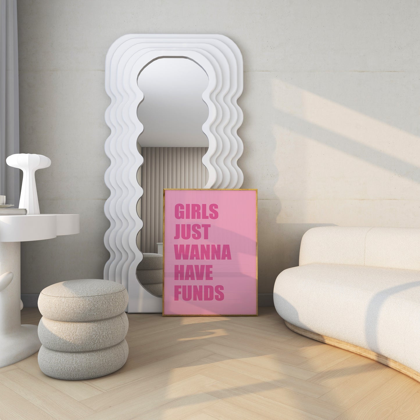 Girls Just Wanna Have Funds Pink Wall Art
