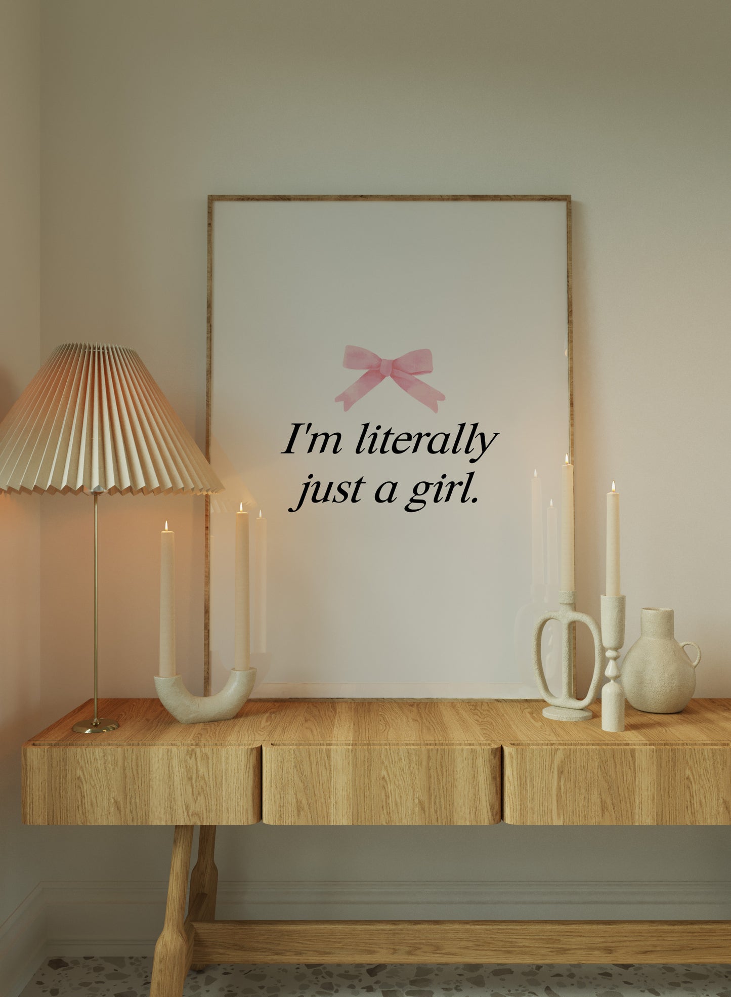 I'm Literally Just A Girl Pink Wall Art