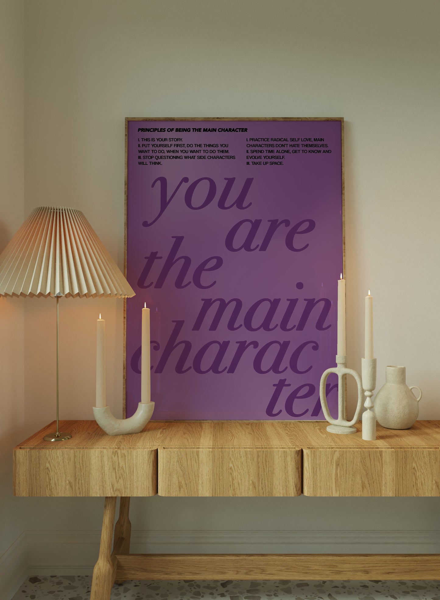 You Are The Main Character Purple Wall Art