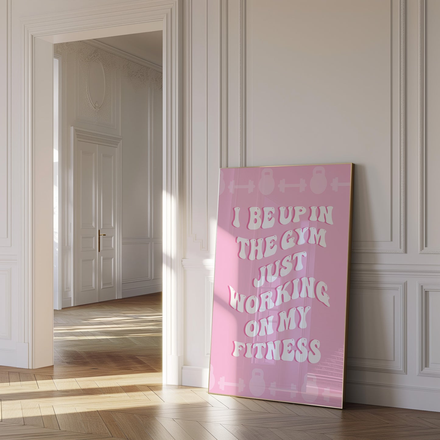 I Be Up In The Gym Just Working On My Fitness Pink Wall Art