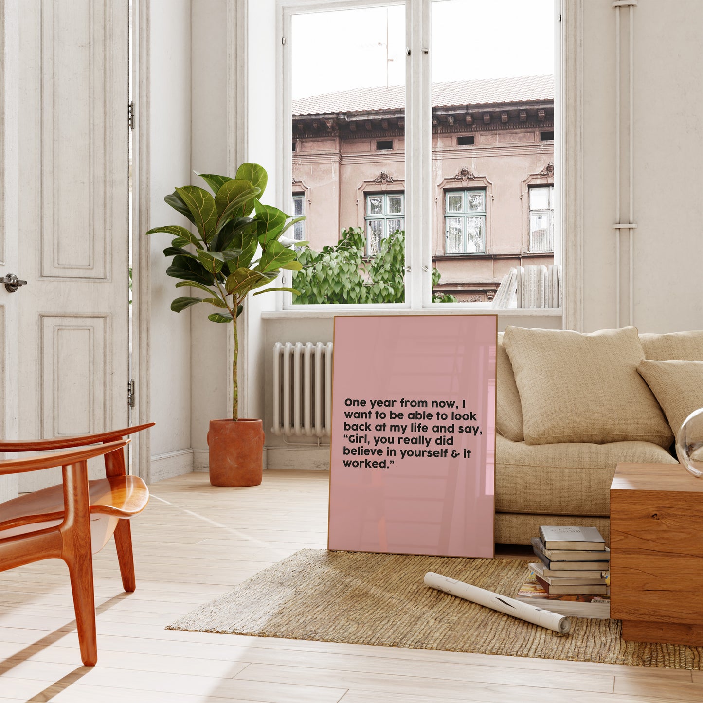One Year From Now Pink Wall Art
