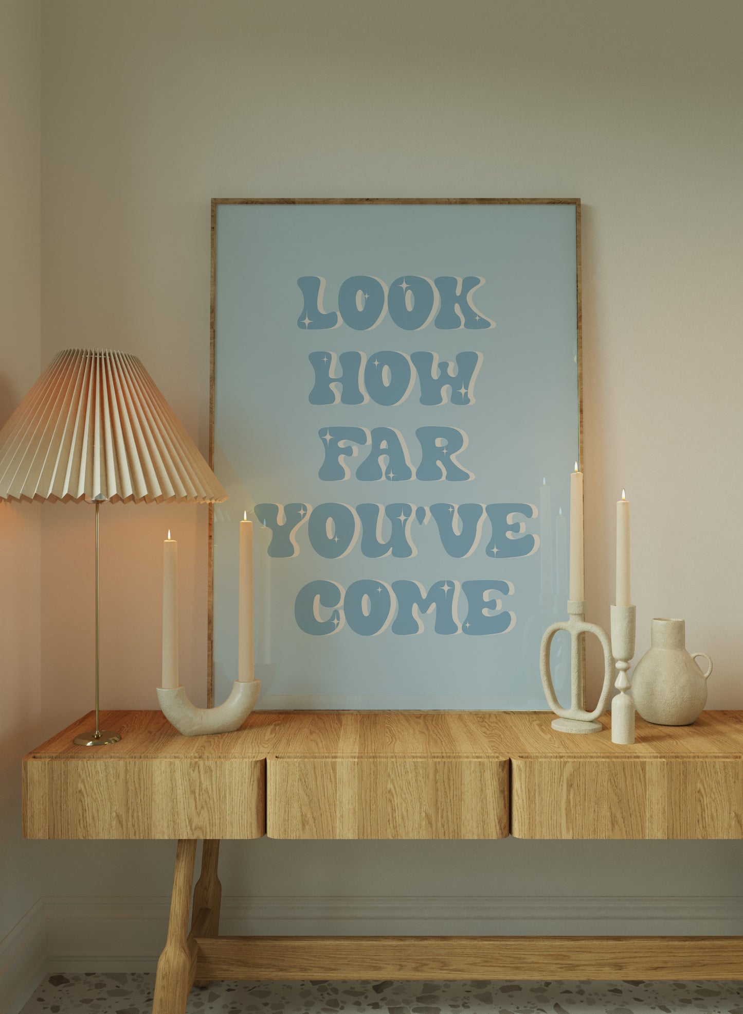 Look How Far You've Come Blue Wall Art